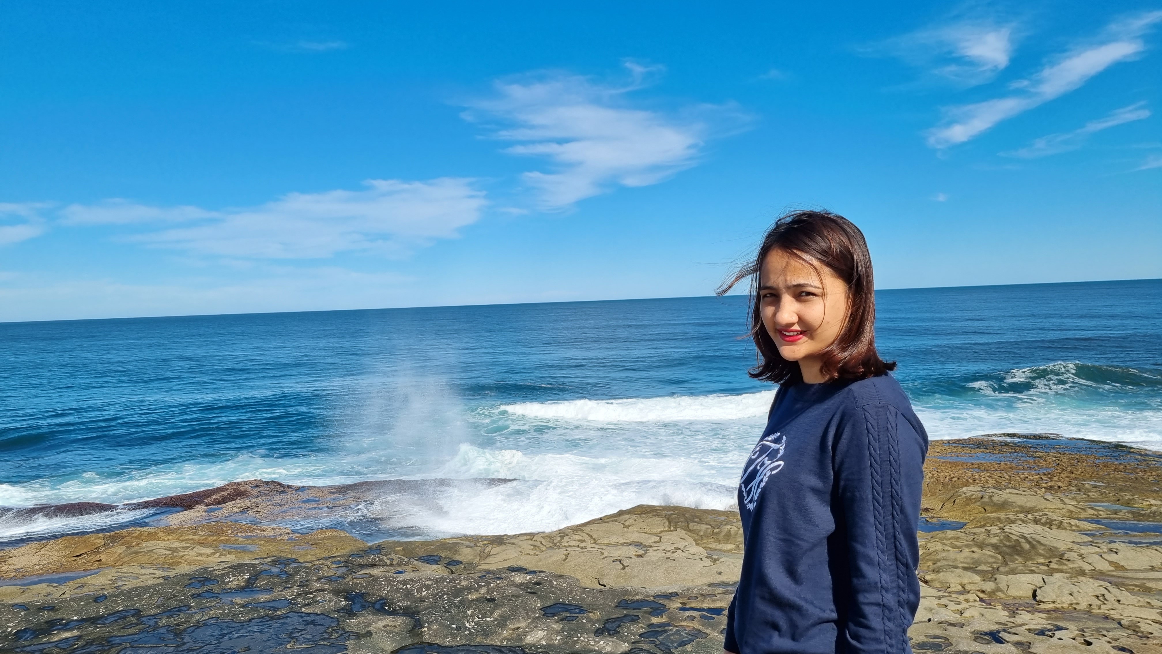 Photo of Anisha at Cape Banks.